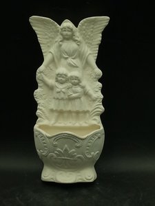 Keramik - Weihwasserkessel - Schutzengel- 2 Kindern