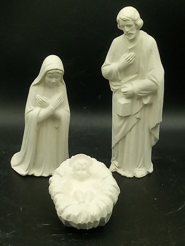 Keramik Krippenfiguren - Maria - Josef - Christkind