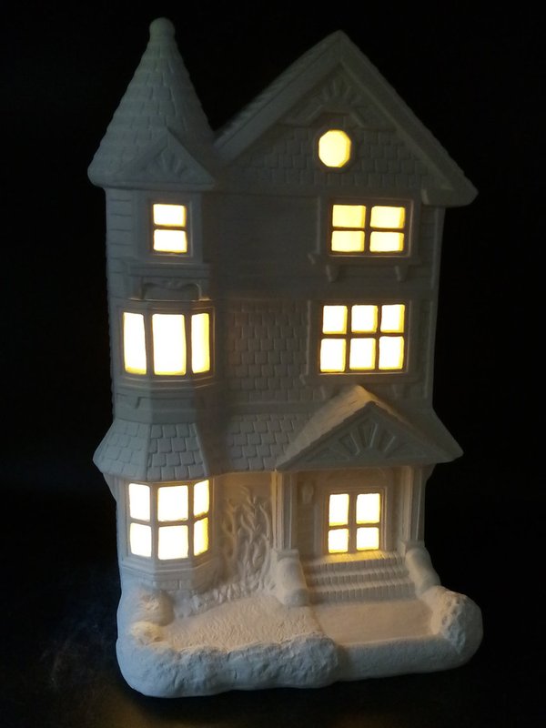 Keramik Deko-Haus für Beleuchtung - Windlicht