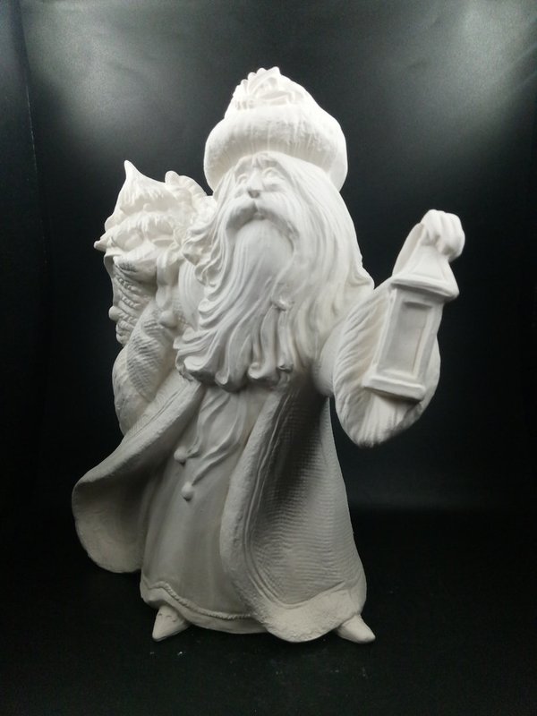Keramik - Weihnachtsmann mit Laterne - groß