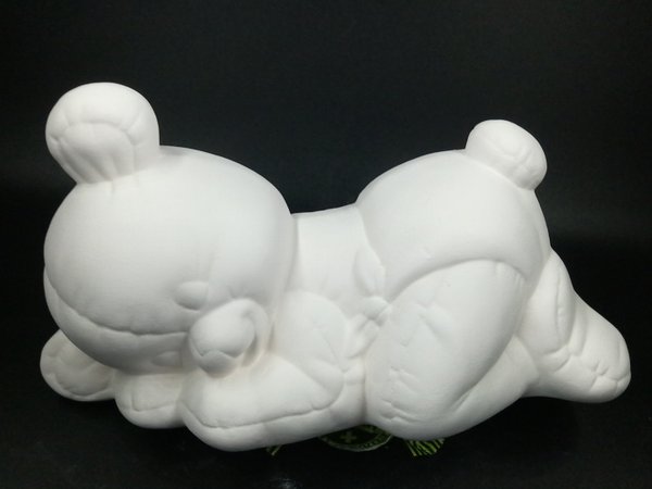Porzellan - Teddybär mit Windel - schlafend