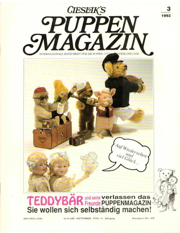 Cieslik's Puppen Magazin Ausgabe September 1992 - 6. Jahrgang